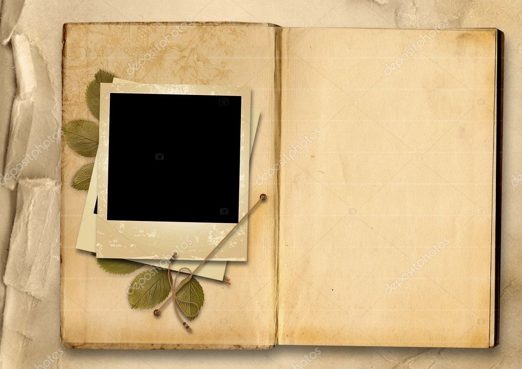 Vintage Photo Album with old photo-frame Stock Photo by ©chiffa 27795809